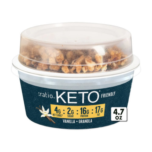 Ratio KETO Friendly Yogurt Cultured Dairy Snack, Vanilla & Granola