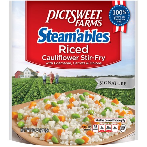 Pictsweet Riced Cauliflower, Stir-Fry with Edamame, Carrots & Onions