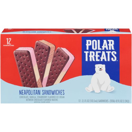 Polar Treats Neapolitan Ice Cream Sandwiches