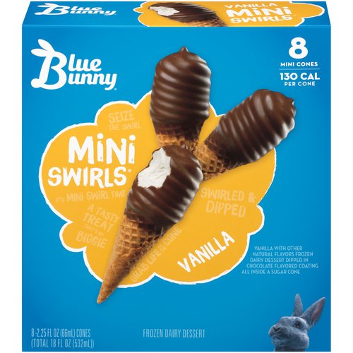 Blue Bunny Mini Swirls Mini Vanilla Cones