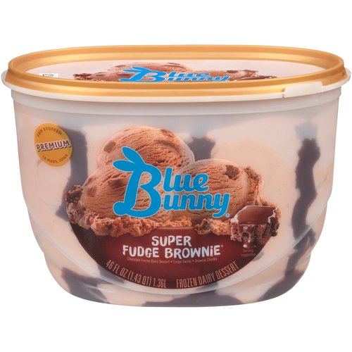 Blue Bunny Super Premium Ice Cream, Fudge Brownie