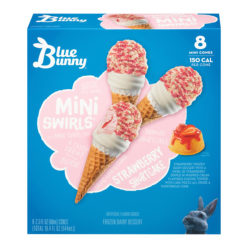 Blue Bunny Mini Swirl Strawberry Shortcake Cones