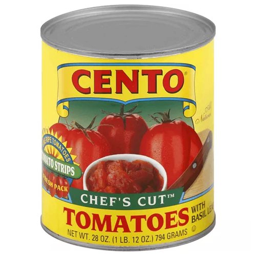 Cento Tomatoes, Chef'S Cut, With Basil Leaf