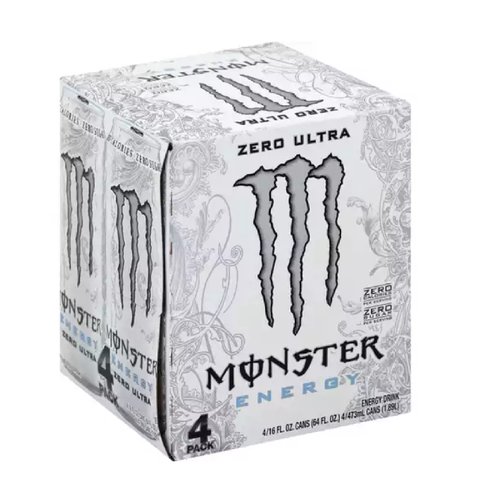 Monster Zero Ultra Energy Drink, Cans (Pack of 4)