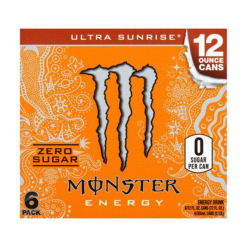 Monster Energy Ultra Sunrise Zero Sugar Energy Drink (6-pack)