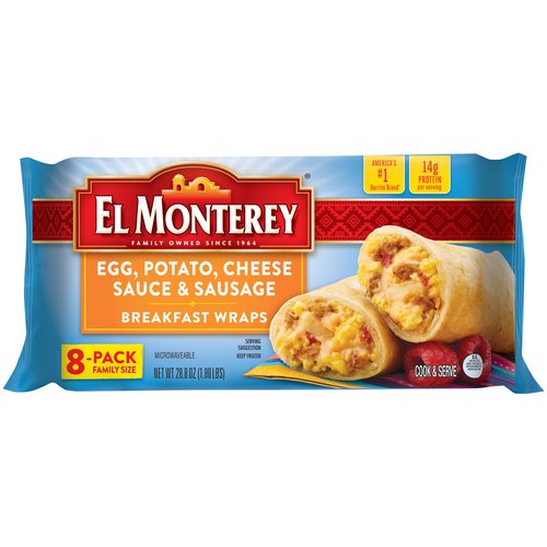 El Monterey Breakfast Egg, Potato, Cheese Sauce & Sausage