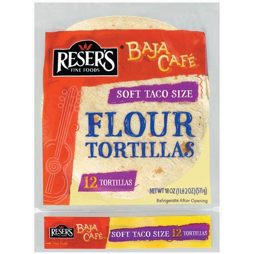 Baja Cafe Flour Tortillas, Soft Taco