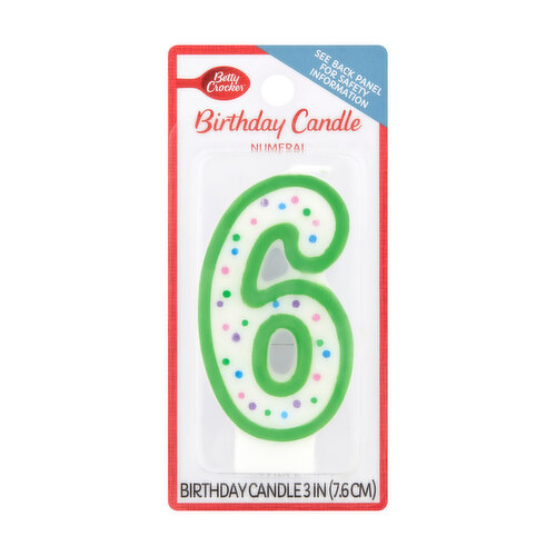 Betty Crocker Numeral 6 Birthday Candle