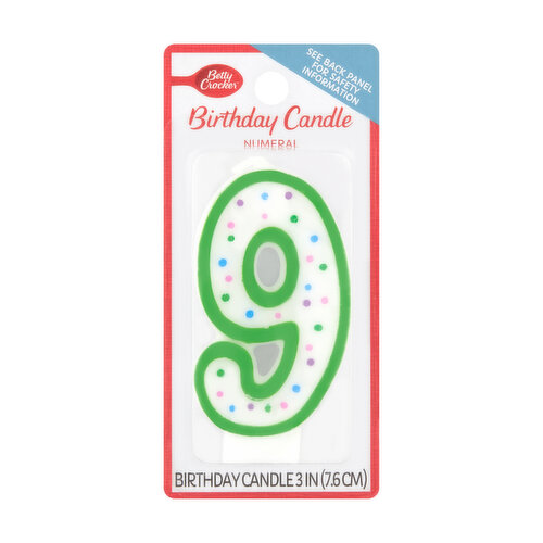 Betty Crocker Numeral 9 Birthday Candle