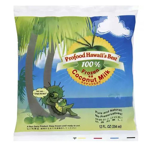 Profood Hawaii's Best 100% Coconut Milk, Frozen