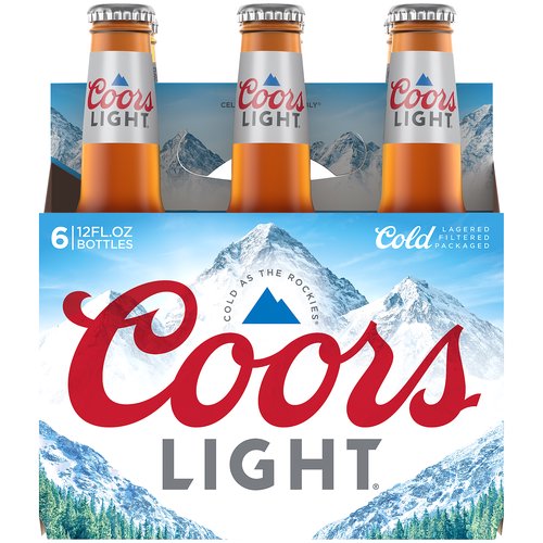 Coors Light Beer, Bottles (Pack of 6)