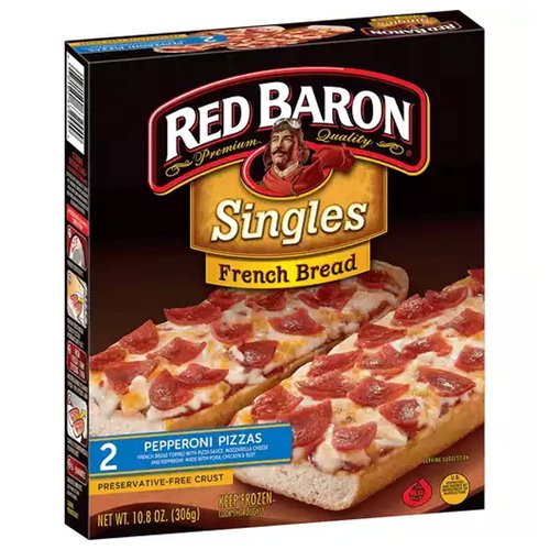 Red Baron French Bread Singles Pepperoni Pizza