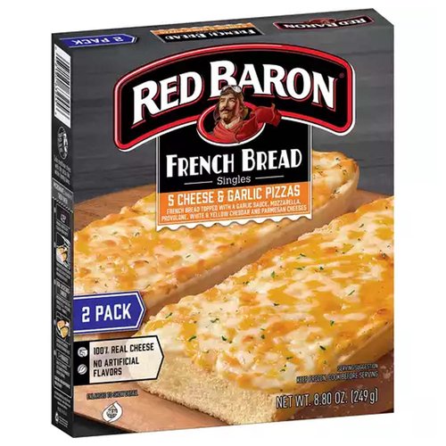 Red Baron French Bread Singles, Five Cheese & Garlic Pizza
