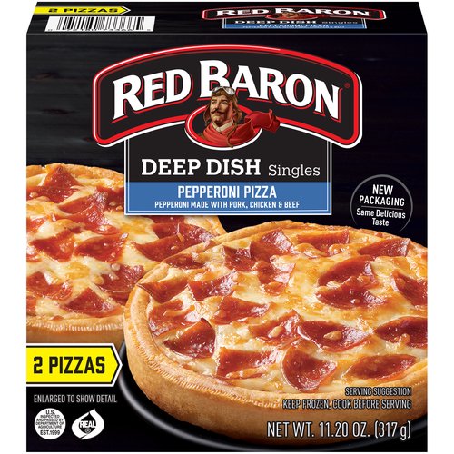 Red Baron Deep Dish Singles Pizza, Pepperoni