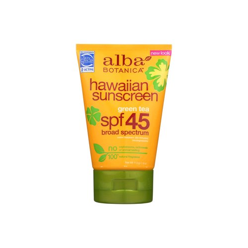 Alba Botanica Hawaiian Sunscreen, Revitalizing Green Tea Spf 45