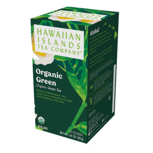 Hawaiian Islands Tea Company Organic Green Tea Bags