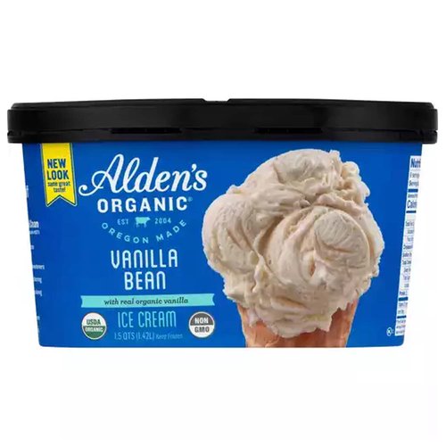 Alden's Organic Ice Cream, Vanilla Bean Foodland