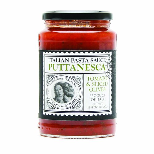 Cucina & Amore Italian Puttanesca Pasta Sauce, Tomato & Sliced Olives