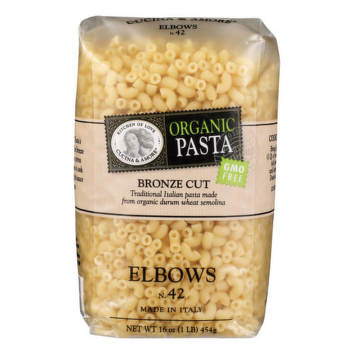 Cucina & Amore Organic Pasta, Elbows