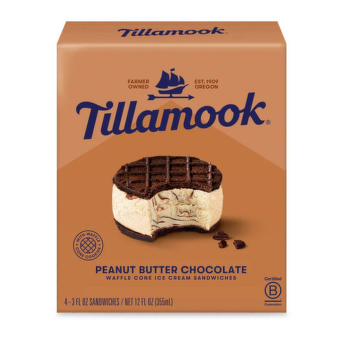 Tillamook Ice Cream Sandwich, Peanut Butter Chocolate
