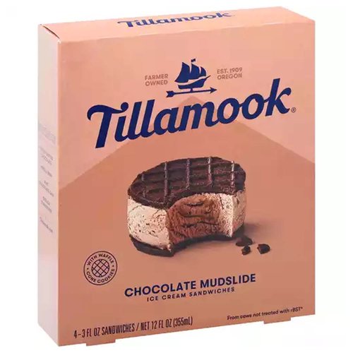 Tillamook Ice Cream Sandwiches, Chocolate Mudslide