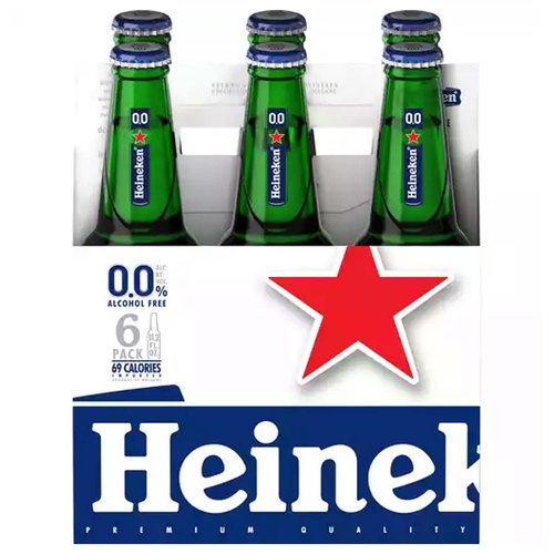 Heineken Beer, Alcohol Free, Bottles (Pack of 6)