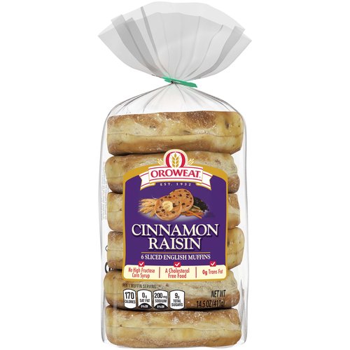 Oroweat Cinnamon Raisin English Muffins