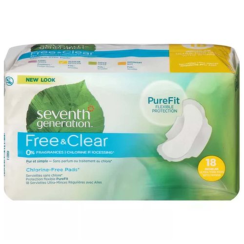 Seventh Generation Ultra Thin Maxi Pads - Chlorine Free - Regular With Wings - 18 Pads