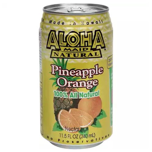 100% All natural. Non carbonated. No preservatives. 20% Fruit juice. 200% Vitamin C. No artificial flavors and colors. Natural can sugar. No high fructose corn syrup. Made in Hawaii.

