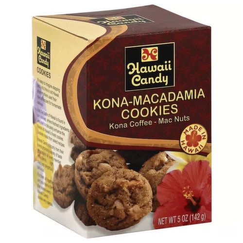 Hawaii Candy Macadamia Nut Cookie, Kona Coffee 