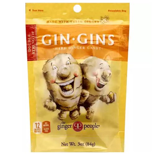 Ginger People Gin-Gins Hard Ginger Candy, Double Strength