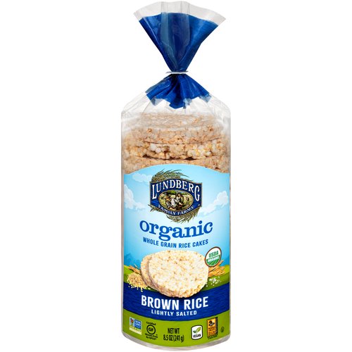 Lundberg Family Farms Organic Brown Rice Cakes, Lightly Salted
