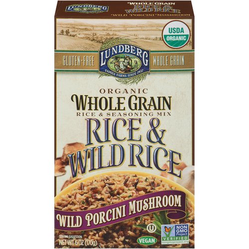 Lundberg Organic Whole Grain Wild Porcini Mushroom Rice & Wild Rice Seasoning Mix 