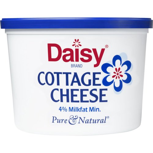 <ul>
<li>4% Milk Fat</li>
<li>Discover why Daisy is America's #1 Cottage Cheese (America’s #1 claim based on IRI Volume 52 week ending August 9, 2020)</li>
<li>Fresh, Rich & Creamy Taste – pairs perfectly with your favorite foods</li>
<li>Cottage Cheese the way it should be, with only 3 Ingredients: Cultured Skim Milk, Cream, Salt</li>
<li>Protein packed to fuel you through the day</li>
<li>Small specially made curds for a consistently better eating experience</li>
<li>rBST Free (No significant difference has been shown between milk derived from rBST-treated cows and non-rBST-treated cows), Pasteurized, Grade A Milk – Live Cultures – Kosher – Gluten Free.</li>
<li>Only Daisy Cottage Cheese Will Do!</li>
</ul>
