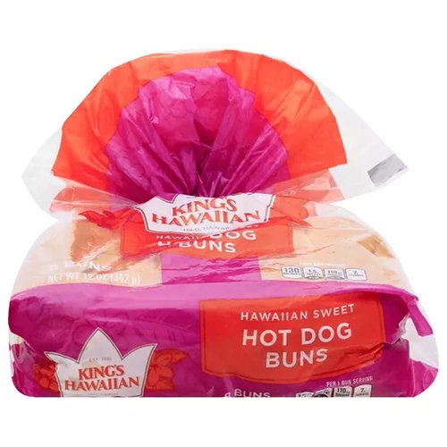 King's Hawaiian Sweet Top-Sliced Hot Dog Buns