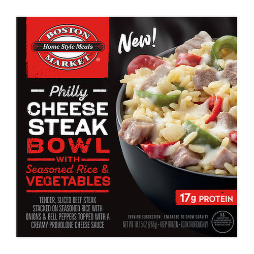 Boston Market Philly Cheesesteak Bowl with Seasoned Rice & Vegetables
