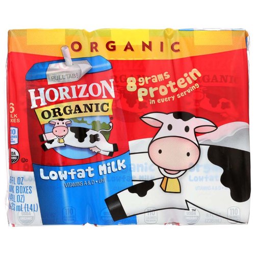 Horizon Organic Low-fat Milk, Plain (Pack of 6)