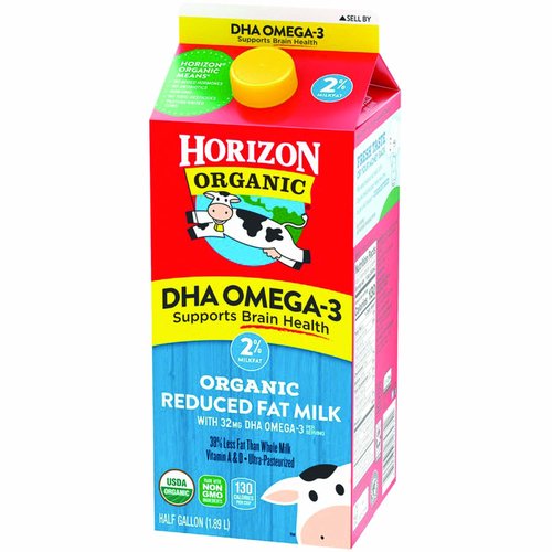 Horizon Organic Milk, DHA, 2%