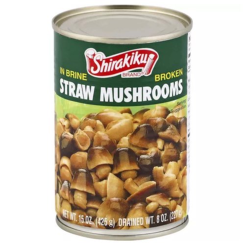 Shirakiku Broken Straw Mushrooms, 15 Oz