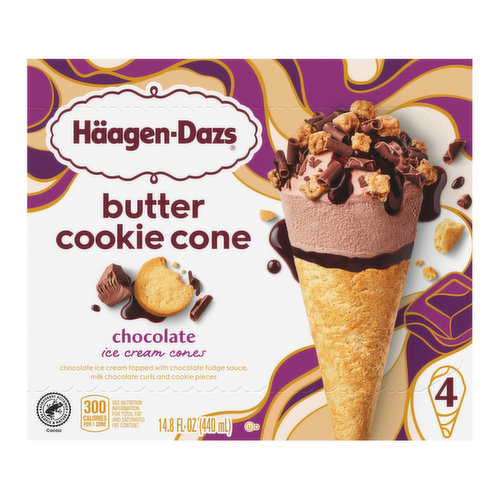 Haagen-Dazs Butter Cookie Chocolate Ice Cream Cones
