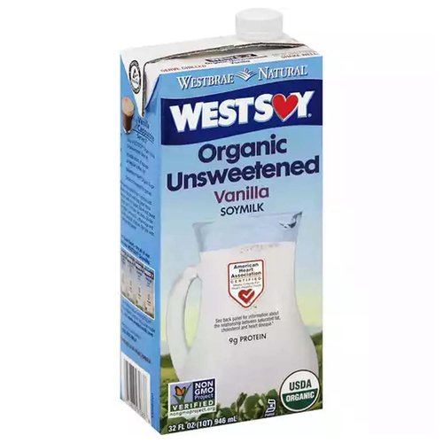 Westsoy Organic Unsweetened Soymilk, Vanilla