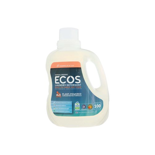 Earth Friendly Ecos Ultra 2X All Natural Laundry Detergent - Magnolia And Lily - 100 Oz