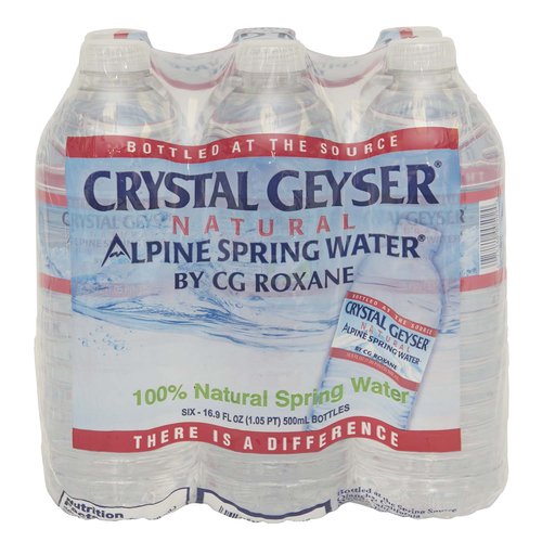 Crystal Geyser Alpine Spring Water, Bottles (Pack of 6)