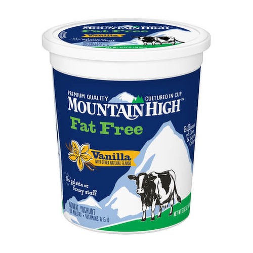 Mountain High Fat Free Vanilla Yoghurt