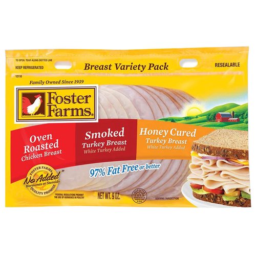 Foster Farms Turkey & Chicken Breast, Variety Pack