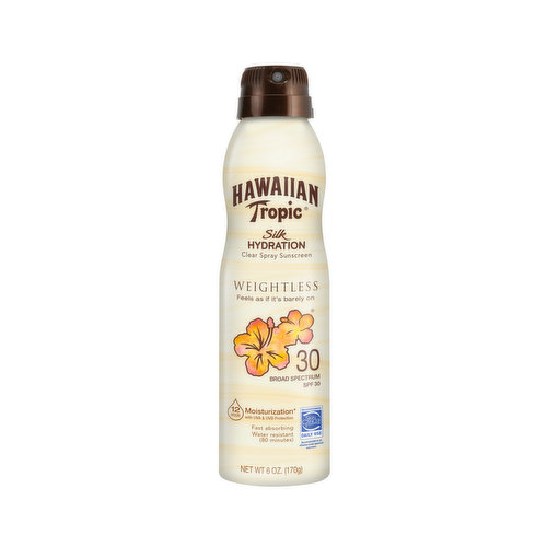 Hawaiian Tropic Silk Hydration Sunscreen Clear Spray, SPF 30