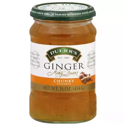 Duerr's Chunky Ginger Preserve, 16 Ounce