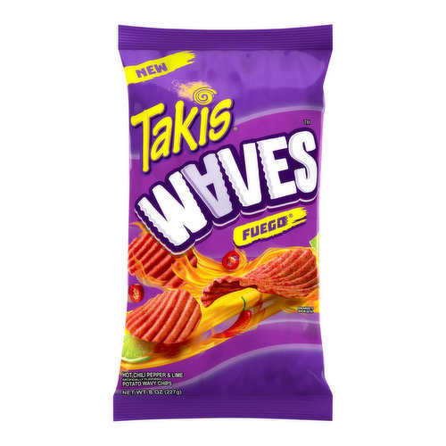 Takis Waves Fuego Hot Chili Pepper & Lime Wavy Potato Chips