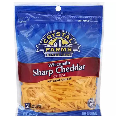 Crystal Farms Shredded Wisconsin Sharp Cheddar Cheese