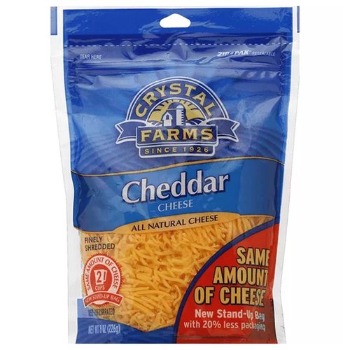 Crystal Farms Finely Shredded Cheddar Cheese